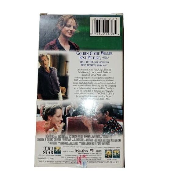 As Good As It Gets 1997 VHS Movie Jack Nicholson New - Picture 2 of 3